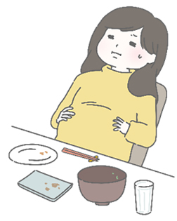 満腹な女性